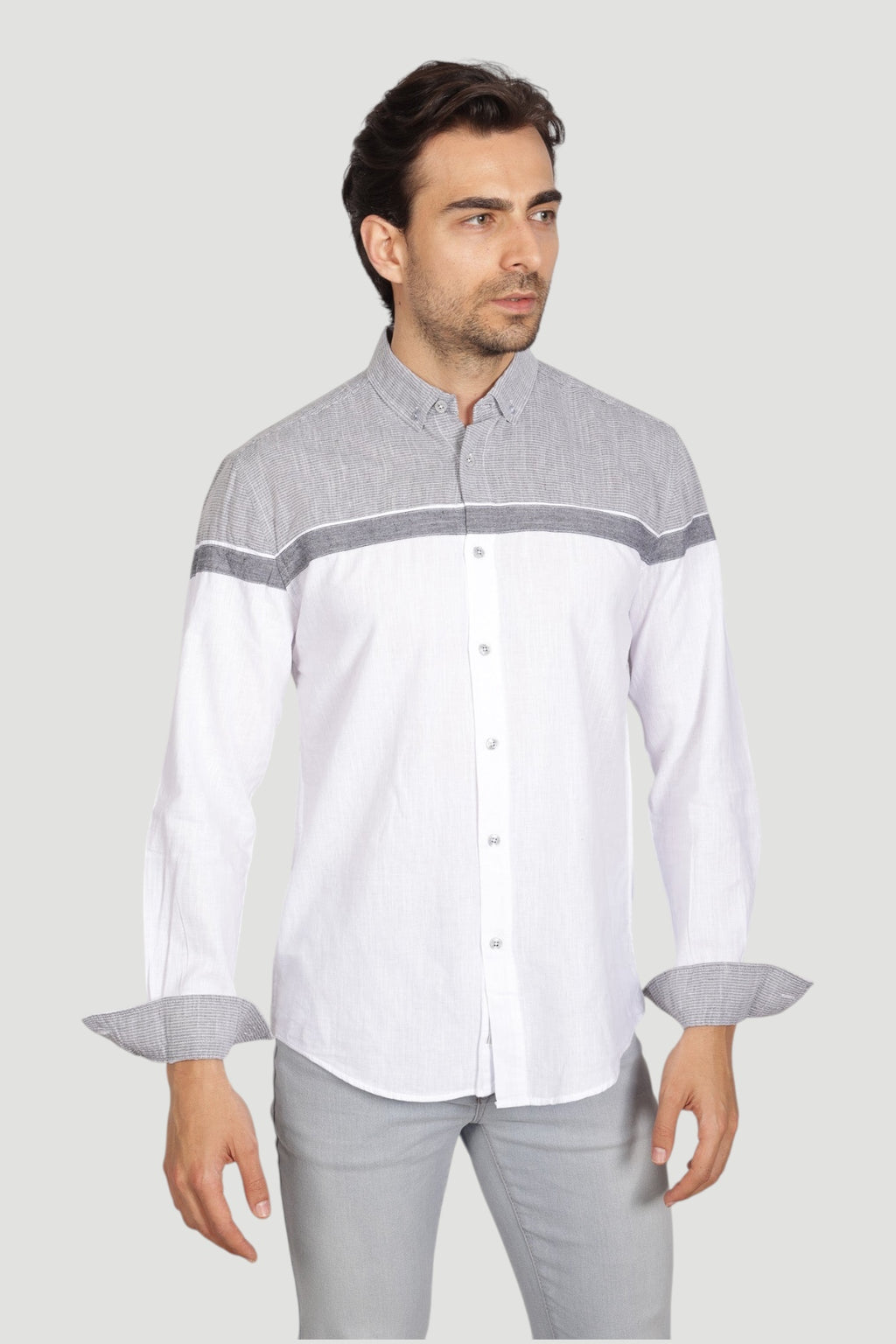 Cosplay Erkek Slim Fit %100 Pamuk Göğüs Panelli Gömlek - Mevsimlik Modern Kesim Cosplay