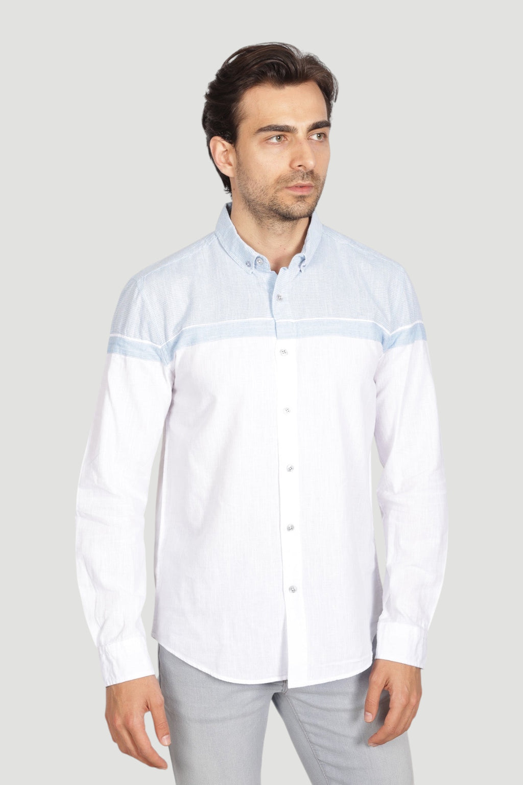 Cosplay Erkek Slim Fit %100 Pamuk Göğüs Panelli Gömlek - Mevsimlik Modern Kesim Cosplay