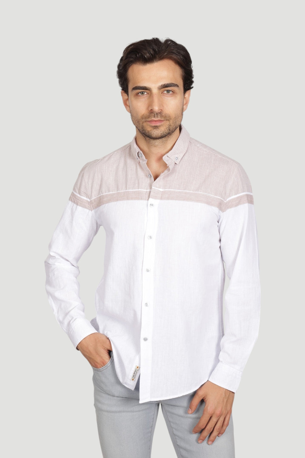 Cosplay Erkek Slim Fit %100 Pamuk Göğüs Panelli Gömlek - Mevsimlik Modern Kesim Cosplay