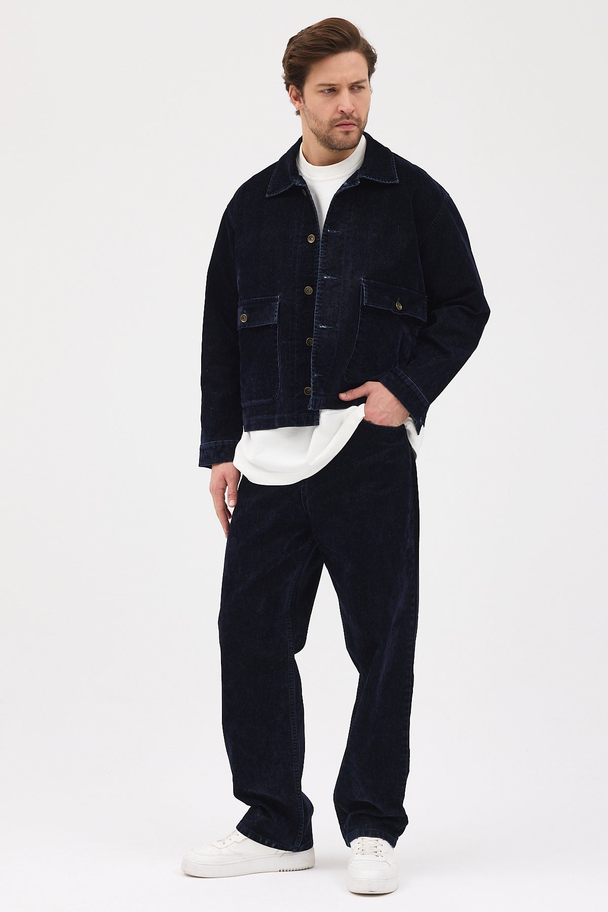 Cosplay Denim Flok Trucker Ceket