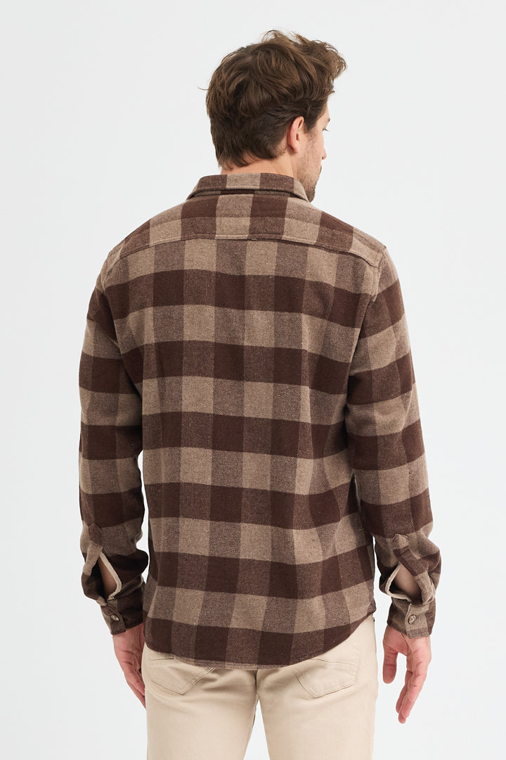 Cosplay Erkek Rahat Kesim Ekose Oduncu Flanel Gömlek - Kalın %100 Pamuk Çift Cep Kışlık