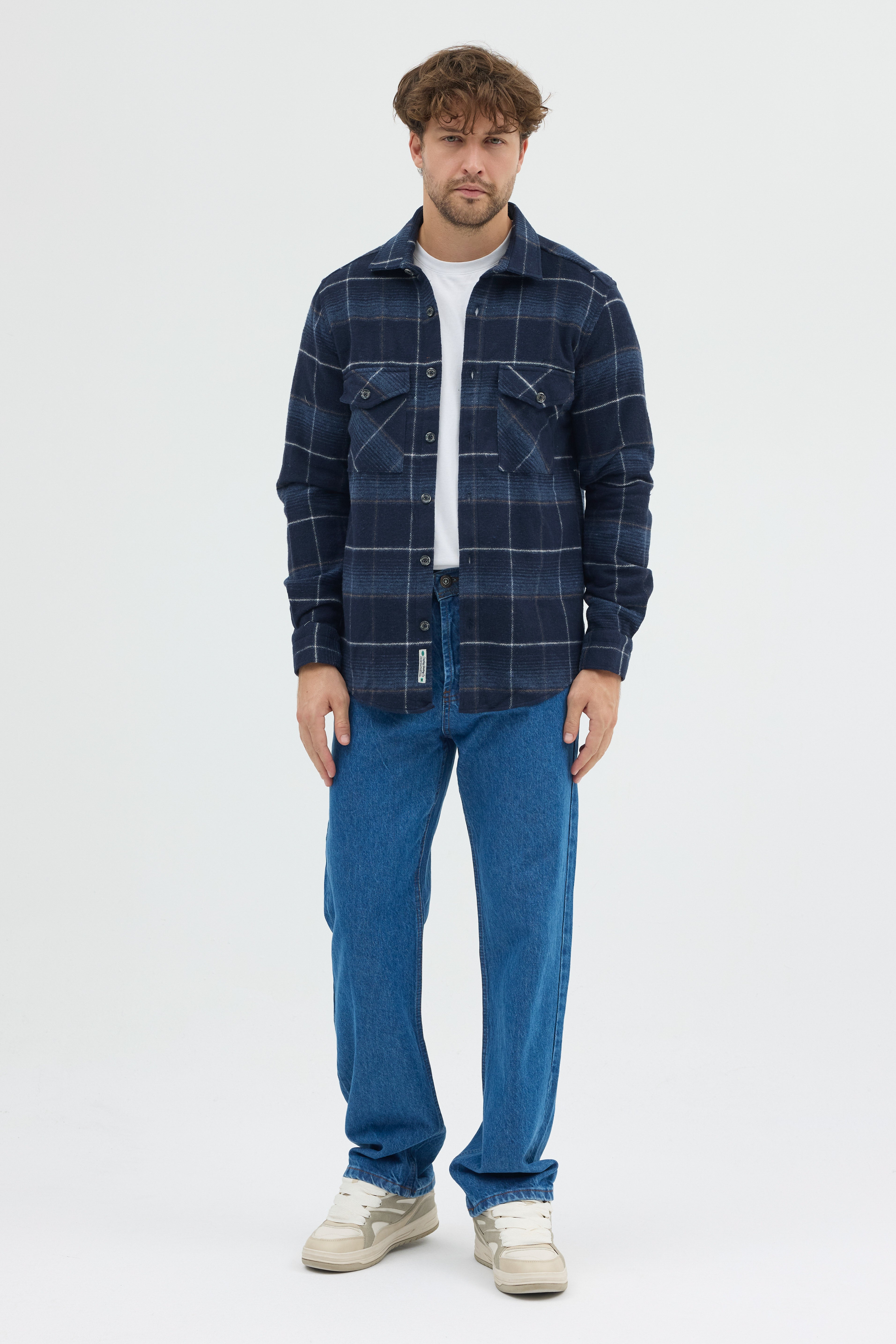 Cosplay Erkek Oduncu Ekose Desenli Kalın Kışlık Ceket Gömlek Overshirt Shacket