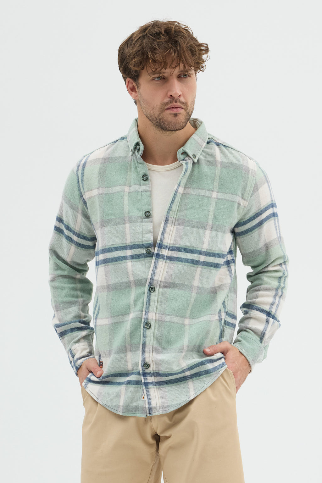 Cosplay Erkek Kalın Flanel Oduncu Gömlek - Geniş Kareli, Cepsiz, Kışlık Uzun Kollu Overshirt