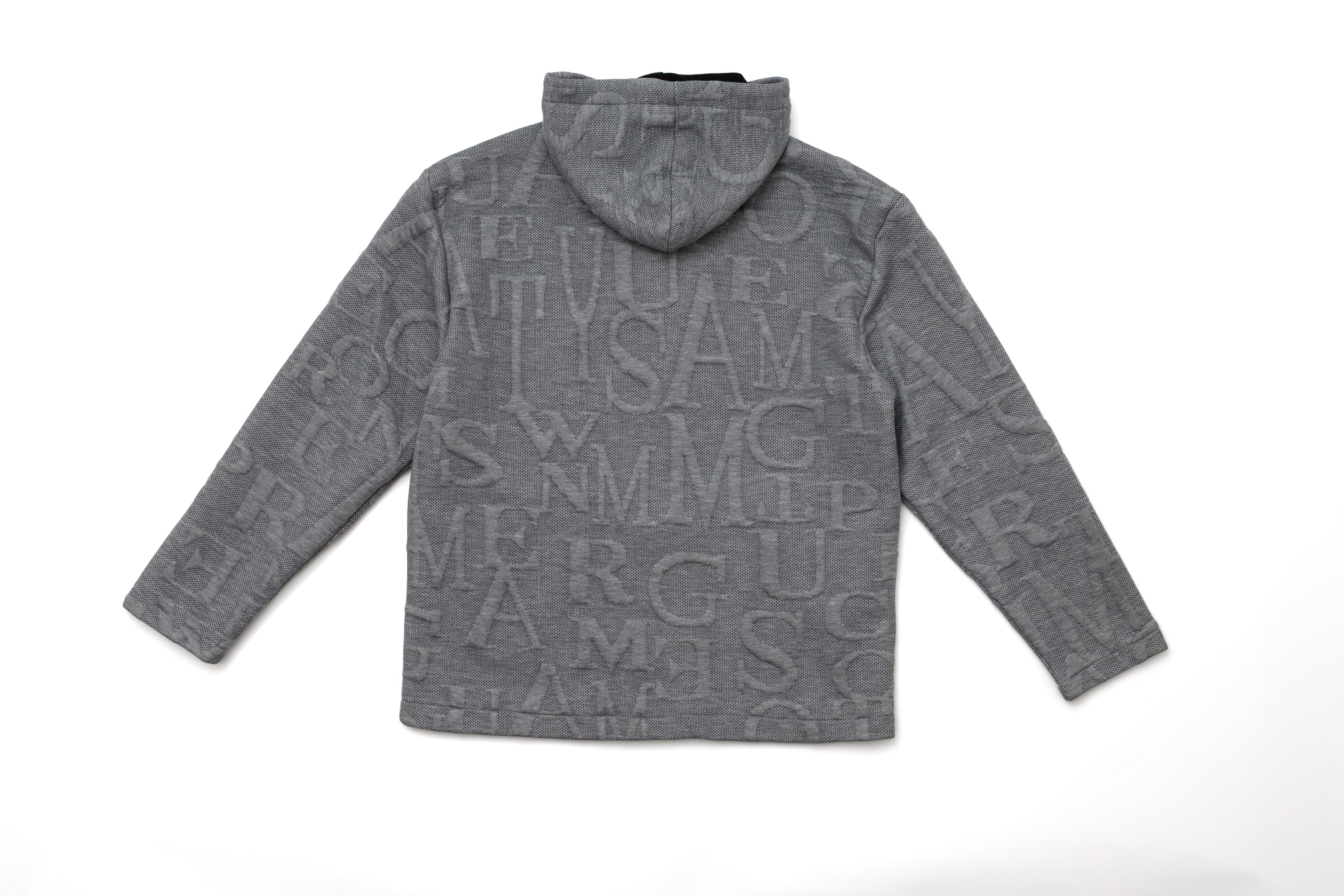 Steppe Rider Erkek Oversize Kalın Örme Fermuarlı Kapüşonlu Harf Desenli Örme Ceket Overshirt