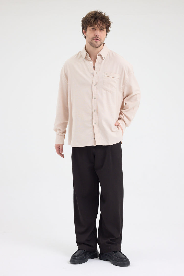 Cosplay Erkek Bambu Şamre Relax Fit Rahat Kesim Tek Cepli Uzun Kol Gömlek Cosplay