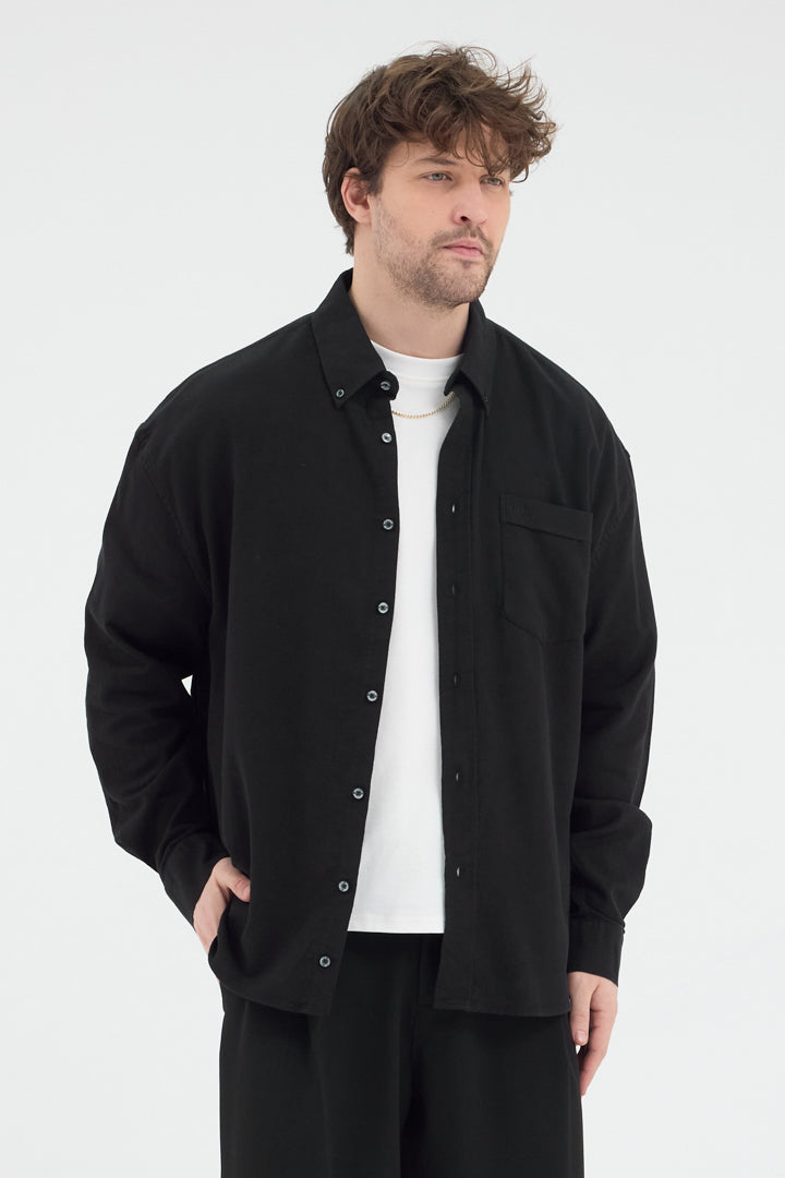 Cosplay Erkek Bambu Şamre Relax Fit Rahat Kesim Tek Cepli Uzun Kol Gömlek Cosplay