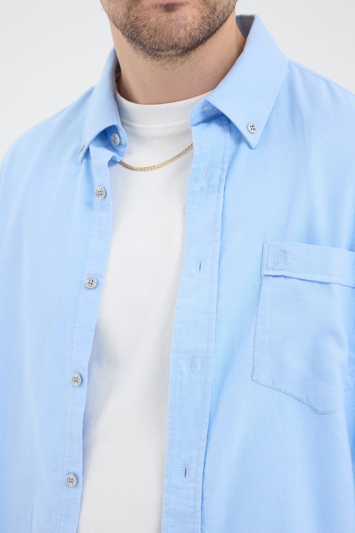 Cosplay Erkek Bambu Şamre Relax Fit Rahat Kesim Tek Cepli Uzun Kol Gömlek Cosplay