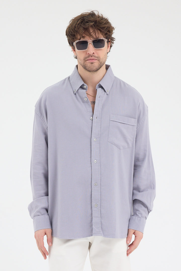 Cosplay Erkek Bambu Şamre Relax Fit Rahat Kesim Tek Cepli Uzun Kol Gömlek Cosplay