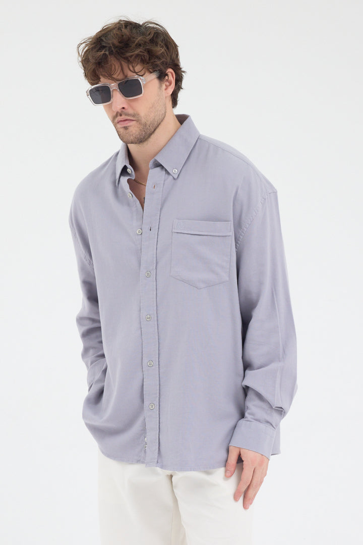 Cosplay Erkek Bambu Şamre Relax Fit Rahat Kesim Tek Cepli Uzun Kol Gömlek Cosplay