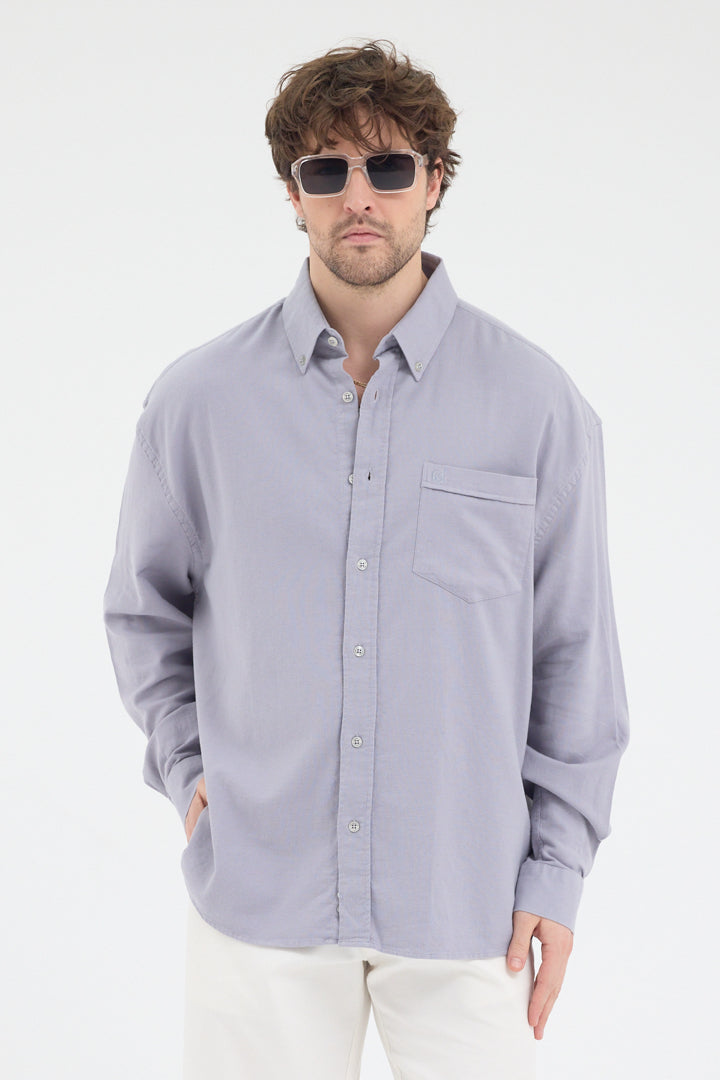 Cosplay Erkek Bambu Şamre Relax Fit Rahat Kesim Tek Cepli Uzun Kol Gömlek Cosplay