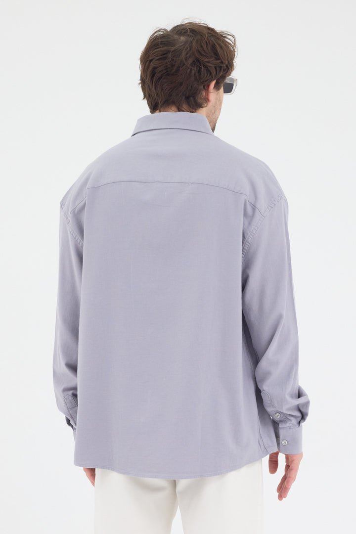 Cosplay Erkek Bambu Şamre Relax Fit Rahat Kesim Tek Cepli Uzun Kol Gömlek Cosplay