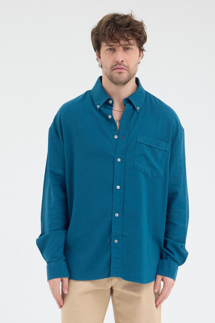 Cosplay Erkek Bambu Şamre Relax Fit Rahat Kesim Tek Cepli Uzun Kol Gömlek Cosplay