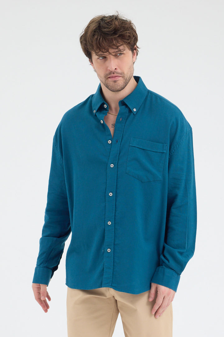 Cosplay Erkek Bambu Şamre Relax Fit Rahat Kesim Tek Cepli Uzun Kol Gömlek Cosplay