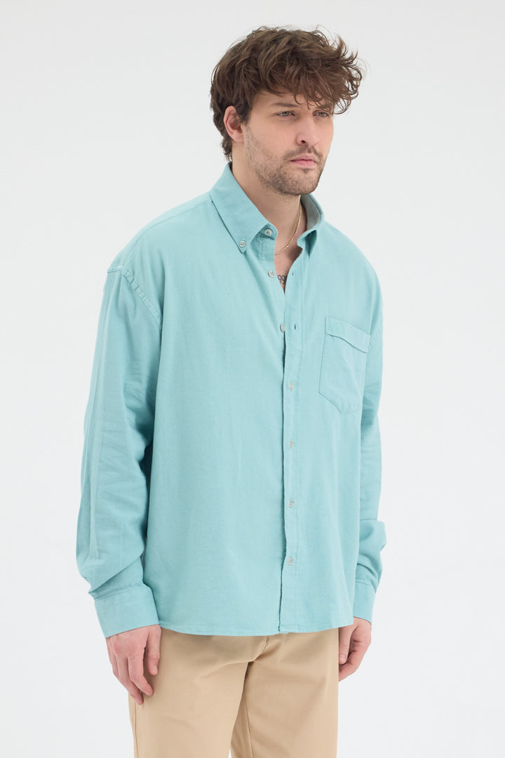 Cosplay Erkek Bambu Şamre Relax Fit Rahat Kesim Tek Cepli Uzun Kol Gömlek Cosplay