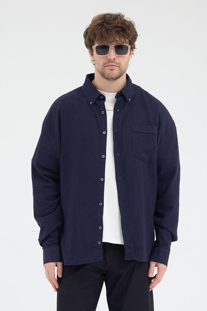 Cosplay Erkek Bambu Şamre Relax Fit Rahat Kesim Tek Cepli Uzun Kol Gömlek Cosplay