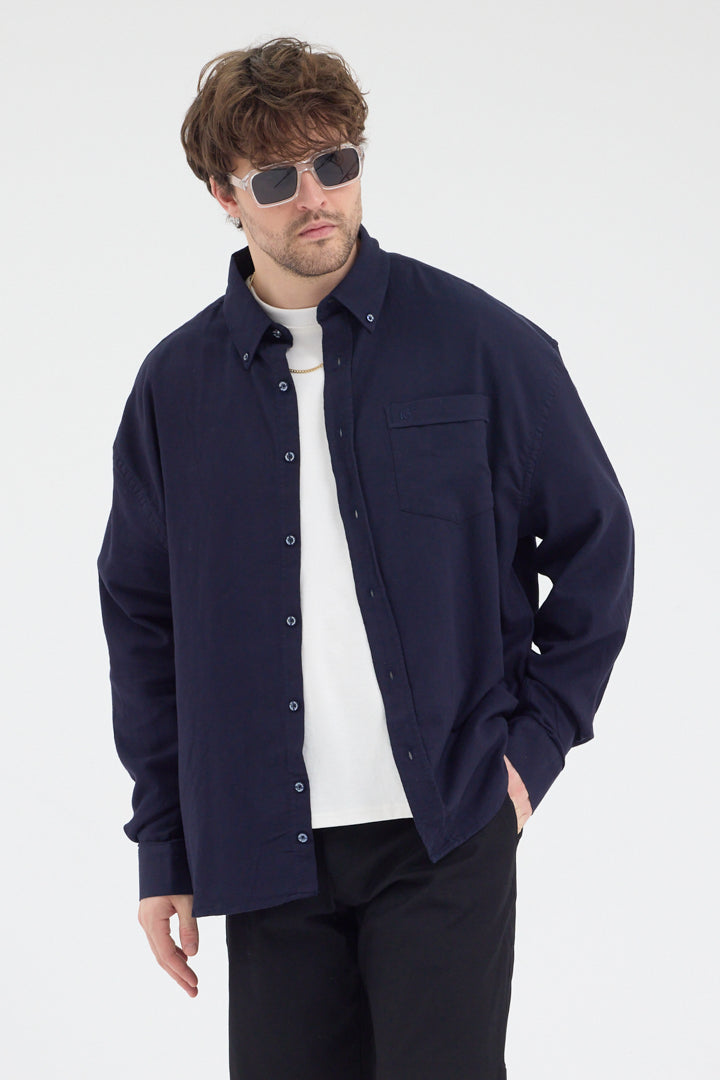 Cosplay Erkek Bambu Şamre Relax Fit Rahat Kesim Tek Cepli Uzun Kol Gömlek Cosplay