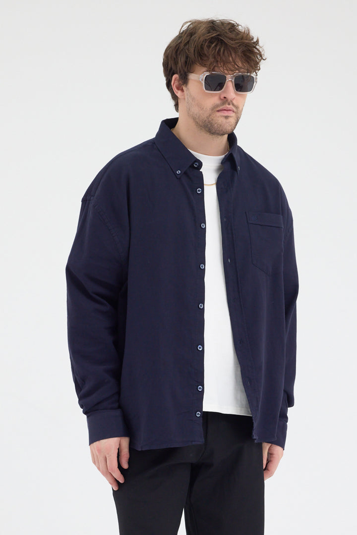 Cosplay Erkek Bambu Şamre Relax Fit Rahat Kesim Tek Cepli Uzun Kol Gömlek Cosplay