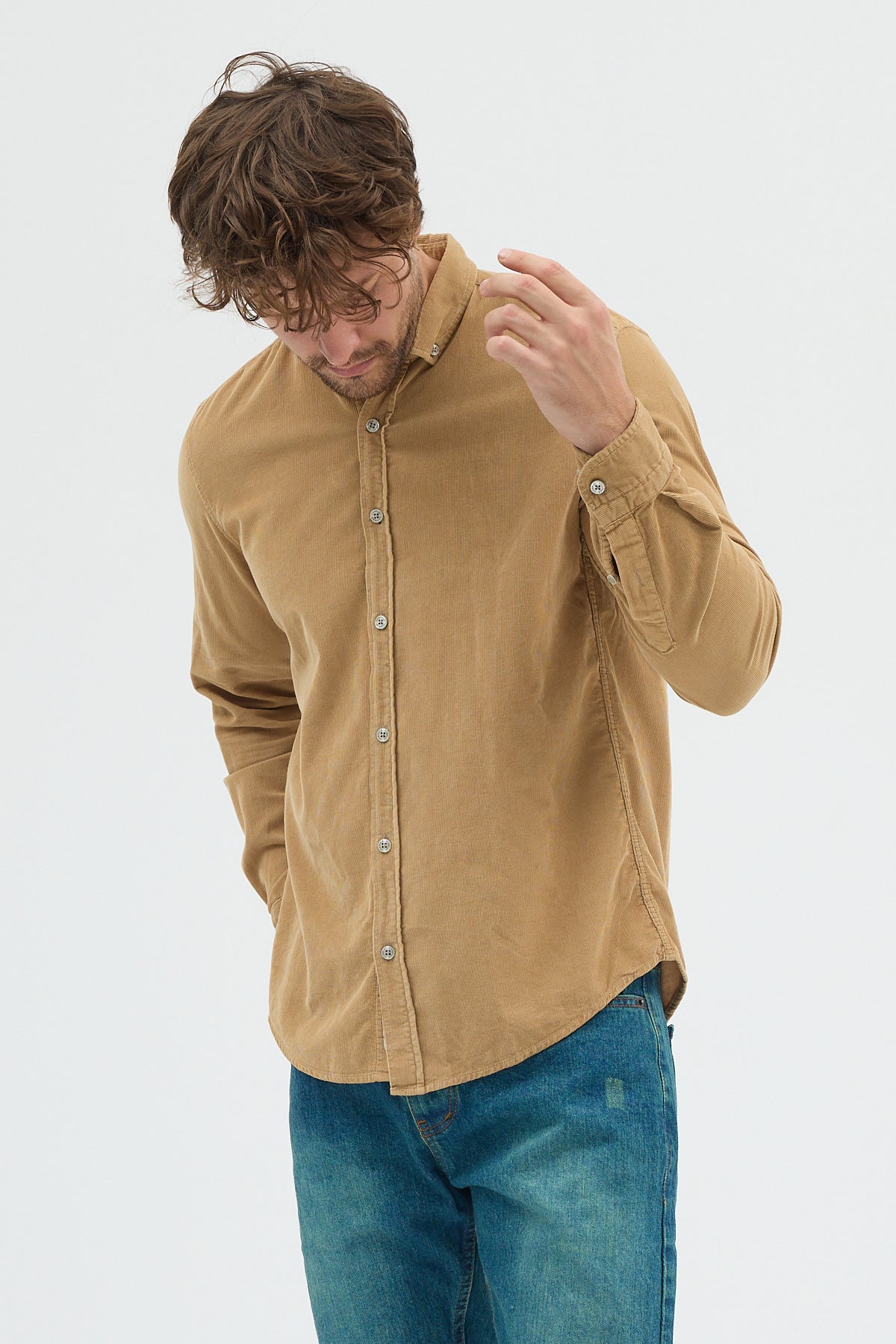 Cosplay Büyük Beden Erkek Relax Fit Kadife Uzun Kollu Gömlek Cosplay