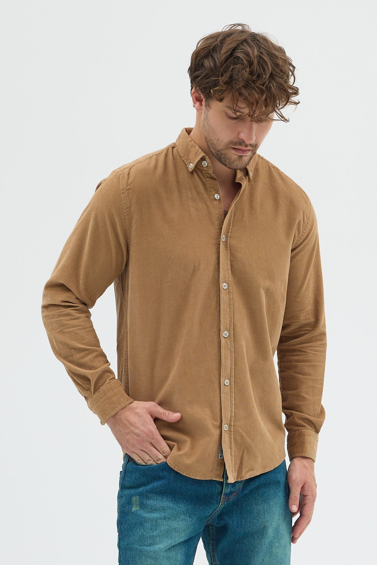 Cosplay Büyük Beden Erkek Relax Fit Kadife Uzun Kollu Gömlek Cosplay