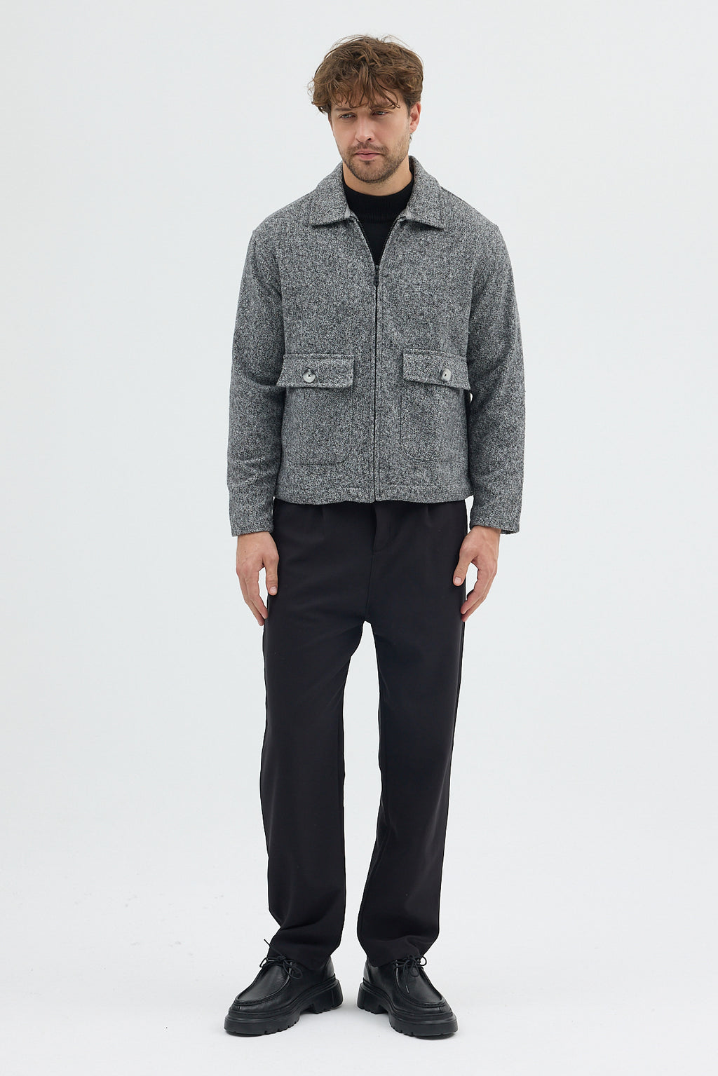 STEPPE RIDER MOLINE ZIPPER DOUBLE POCKET BOXY FIT OVERSHIRT