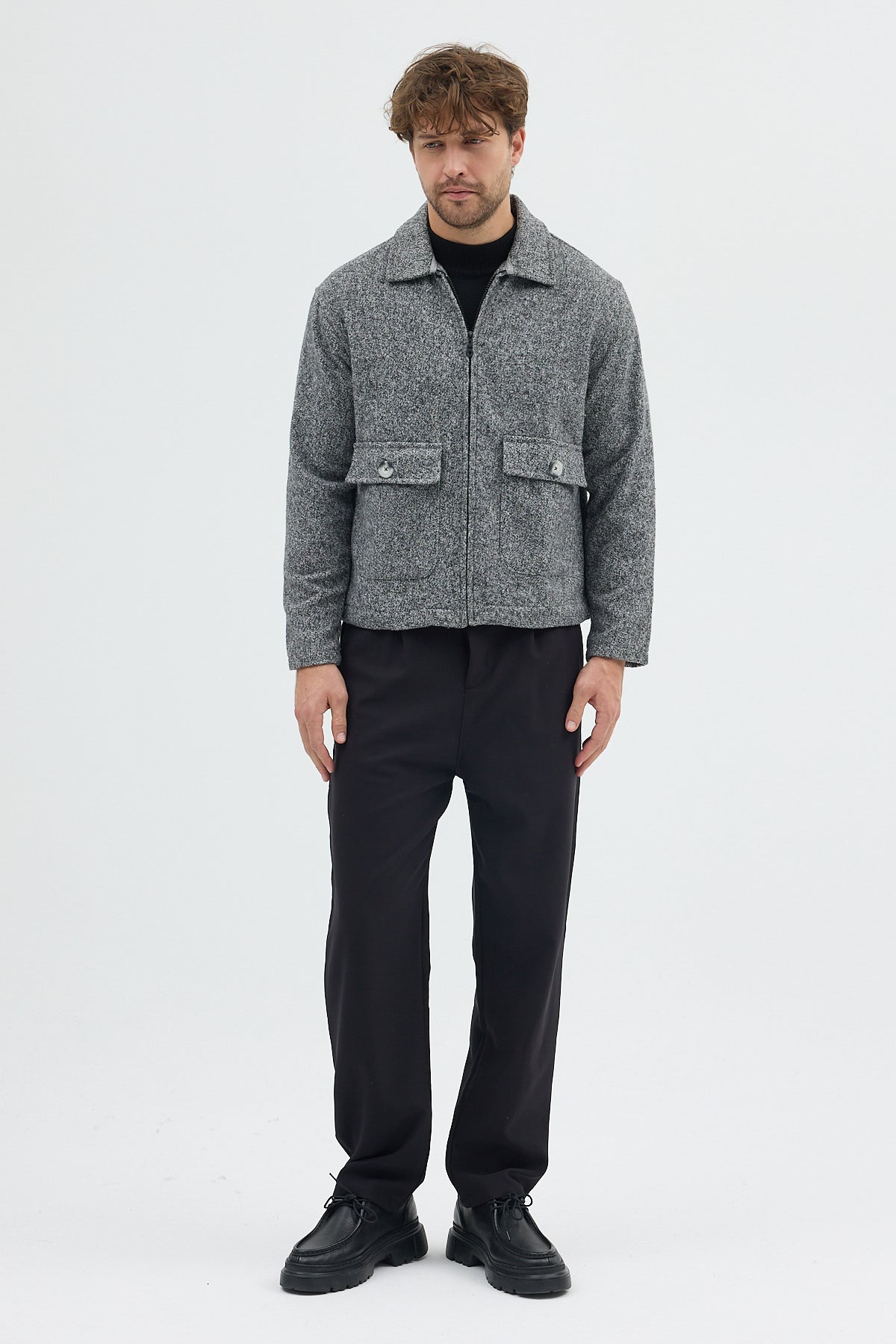 STEPPE RIDER MOLINE ZIPPER DOUBLE POCKET BOXY FIT OVERSHIRT