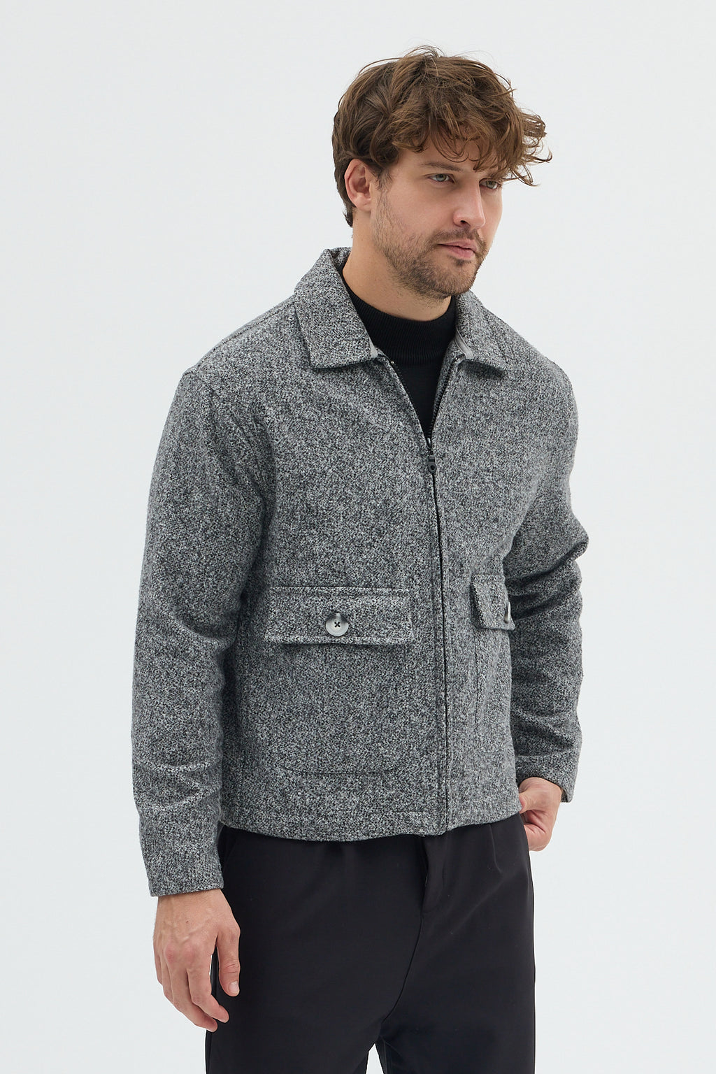 STEPPE RIDER MOLINE ZIPPER DOUBLE POCKET BOXY FIT OVERSHIRT