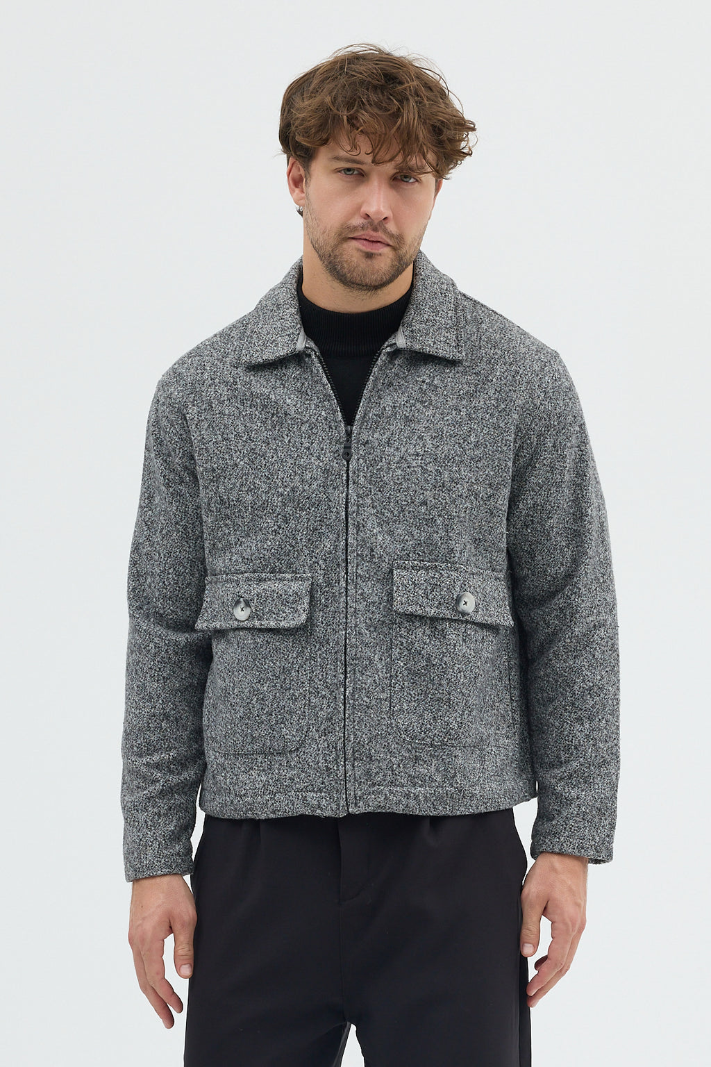 STEPPE RIDER MOLINE ZIPPER DOUBLE POCKET BOXY FIT OVERSHIRT