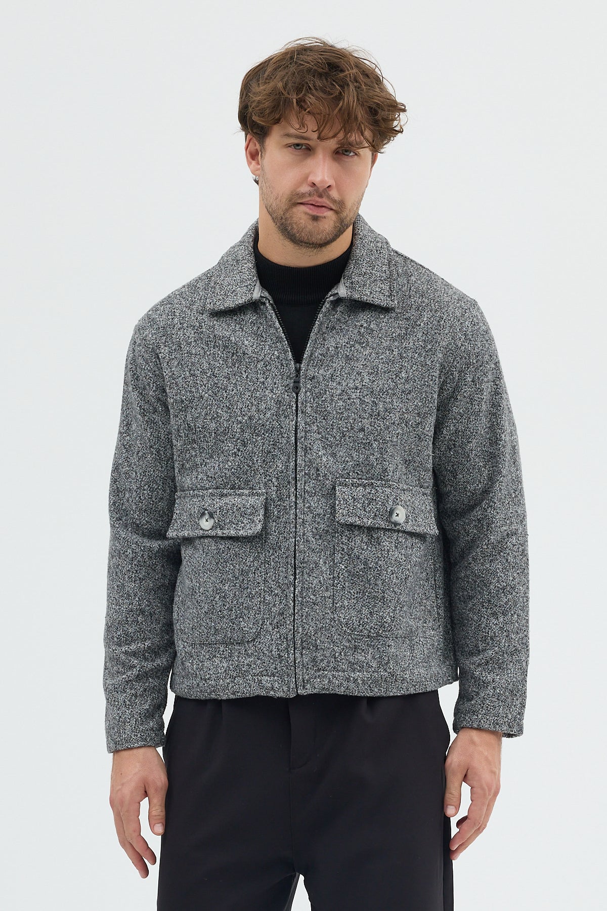 STEPPE RIDER MOLINE ZIPPER DOUBLE POCKET BOXY FIT OVERSHIRT