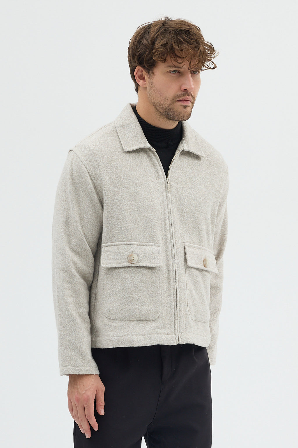 STEPPE RIDER MOLINE ZIPPER DOUBLE POCKET BOXY FIT OVERSHIRT