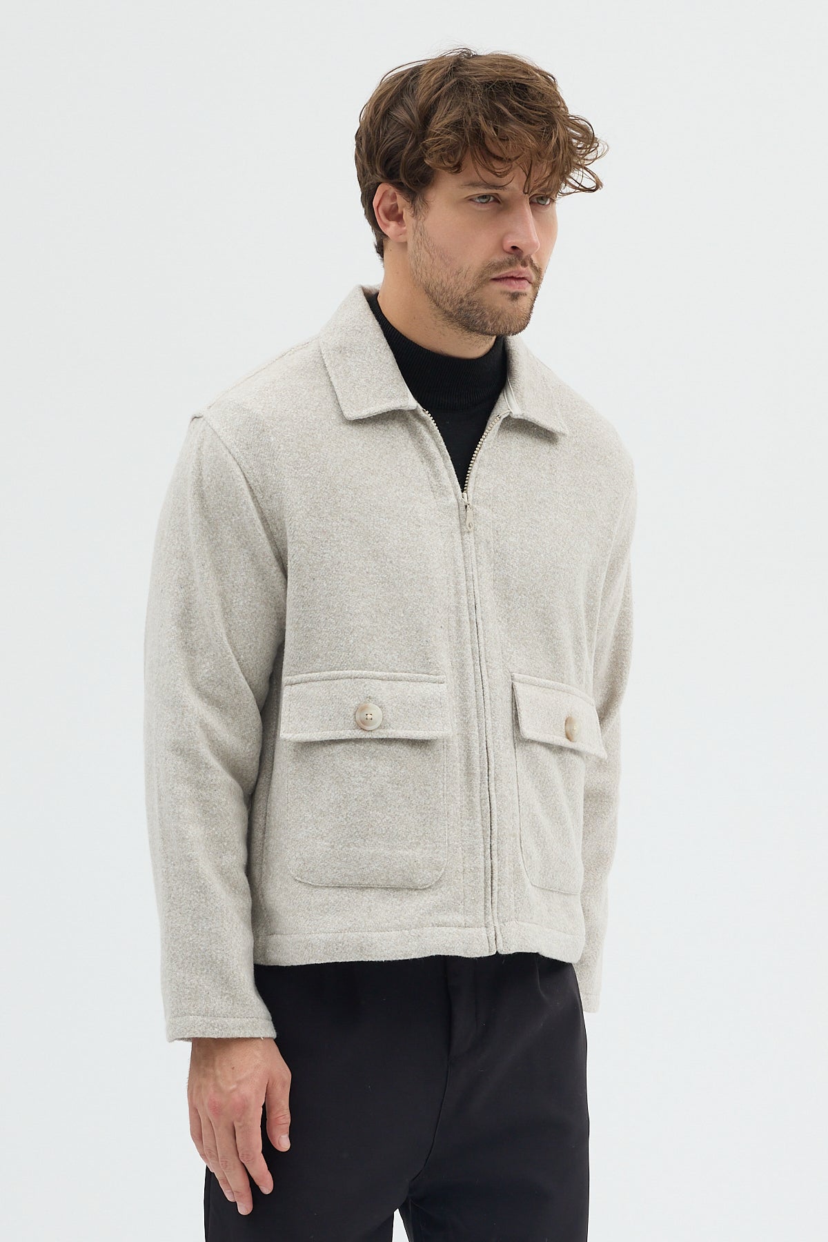 STEPPE RIDER MOLINE ZIPPER DOUBLE POCKET BOXY FIT OVERSHIRT