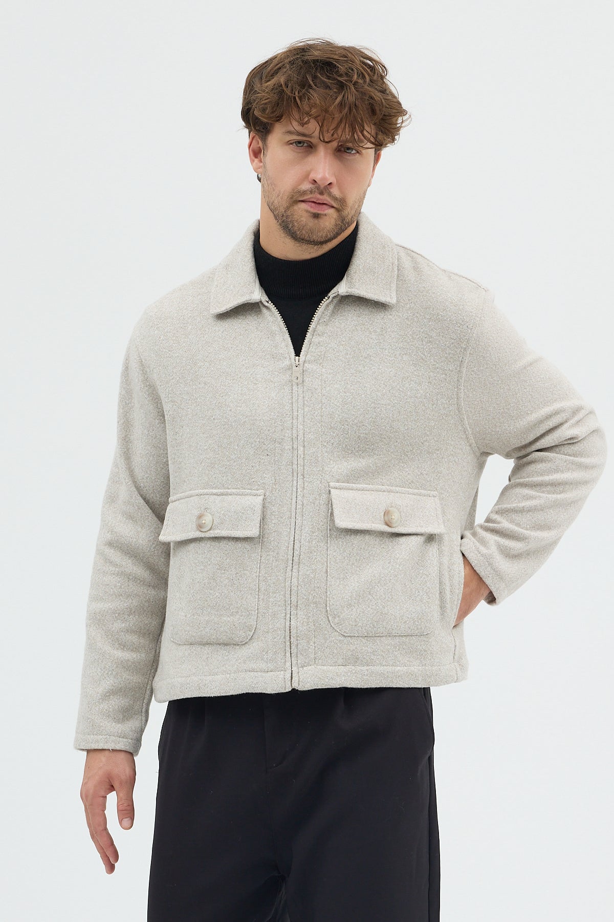 STEPPE RIDER MOLINE ZIPPER DOUBLE POCKET BOXY FIT OVERSHIRT