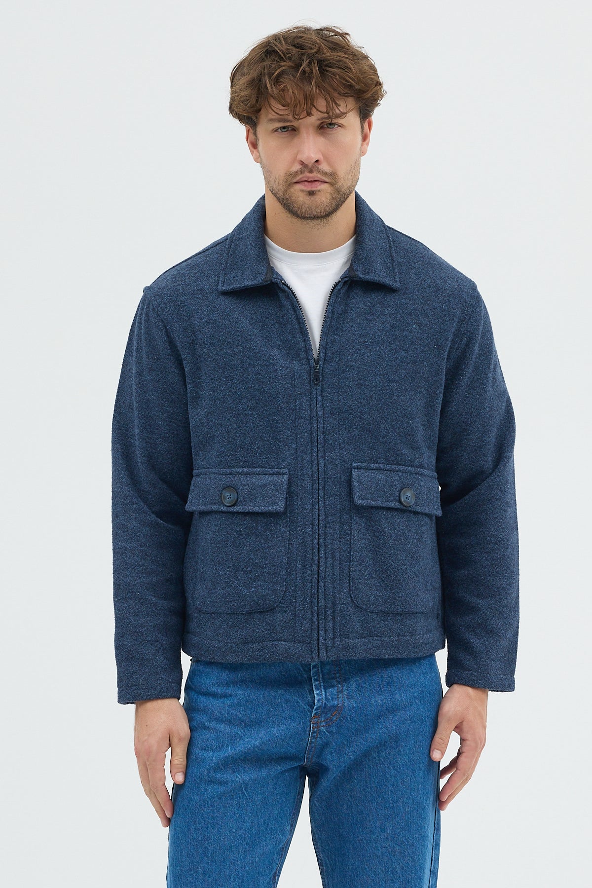 STEPPE RIDER MOLINE ZIPPER DOUBLE POCKET BOXY FIT OVERSHIRT