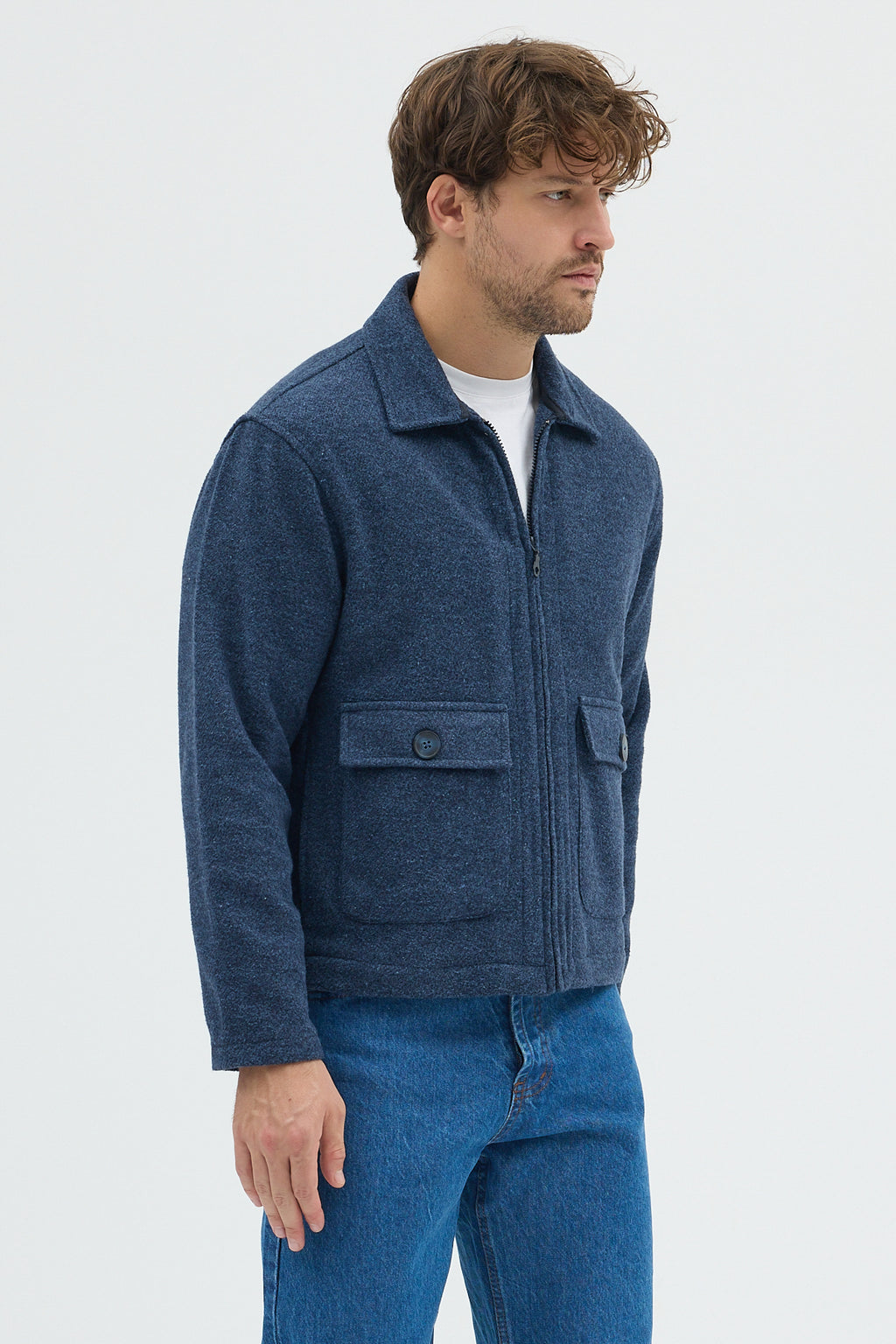 STEPPE RIDER MOLINE ZIPPER DOUBLE POCKET BOXY FIT OVERSHIRT