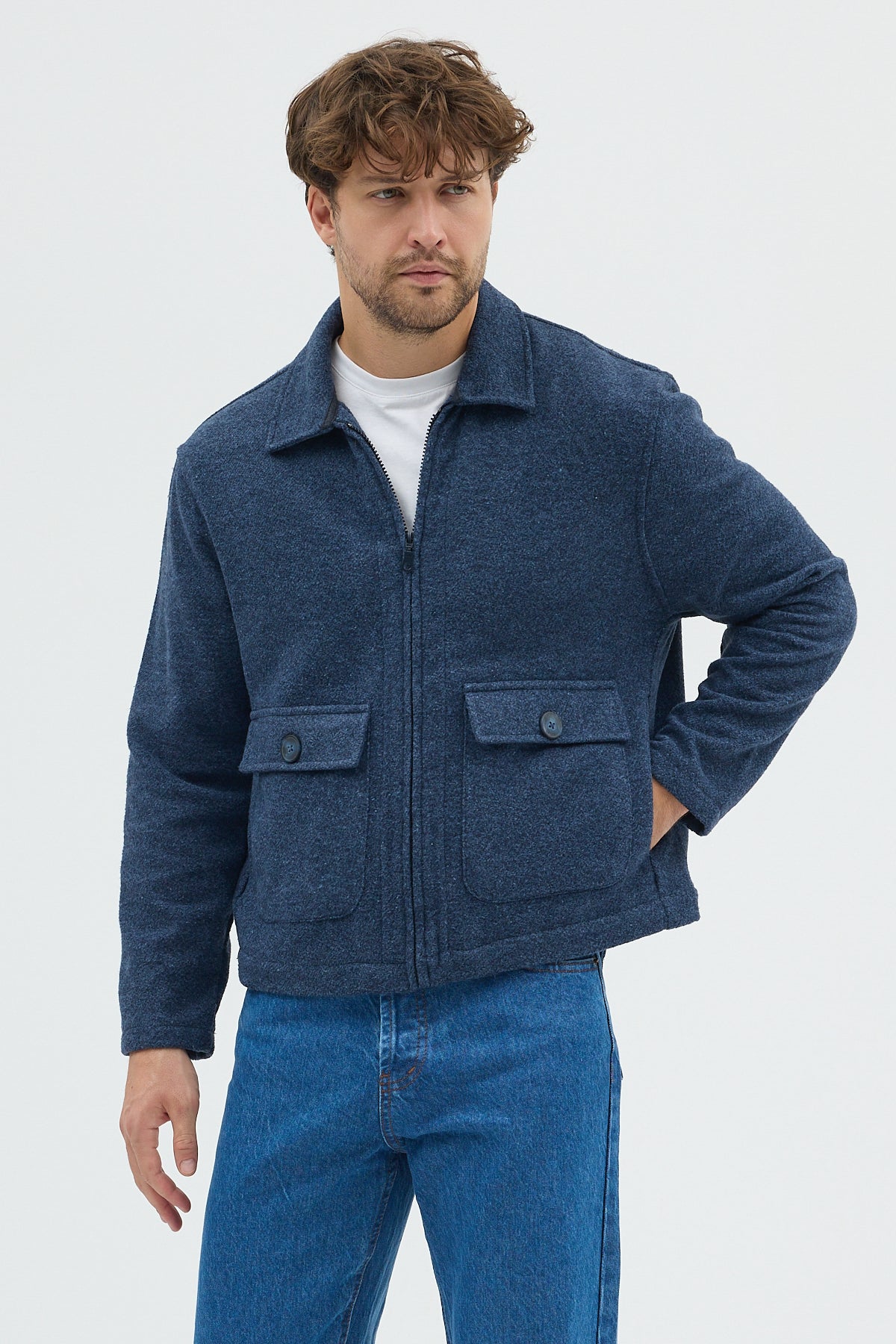 STEPPE RIDER MOLINE ZIPPER DOUBLE POCKET BOXY FIT OVERSHIRT