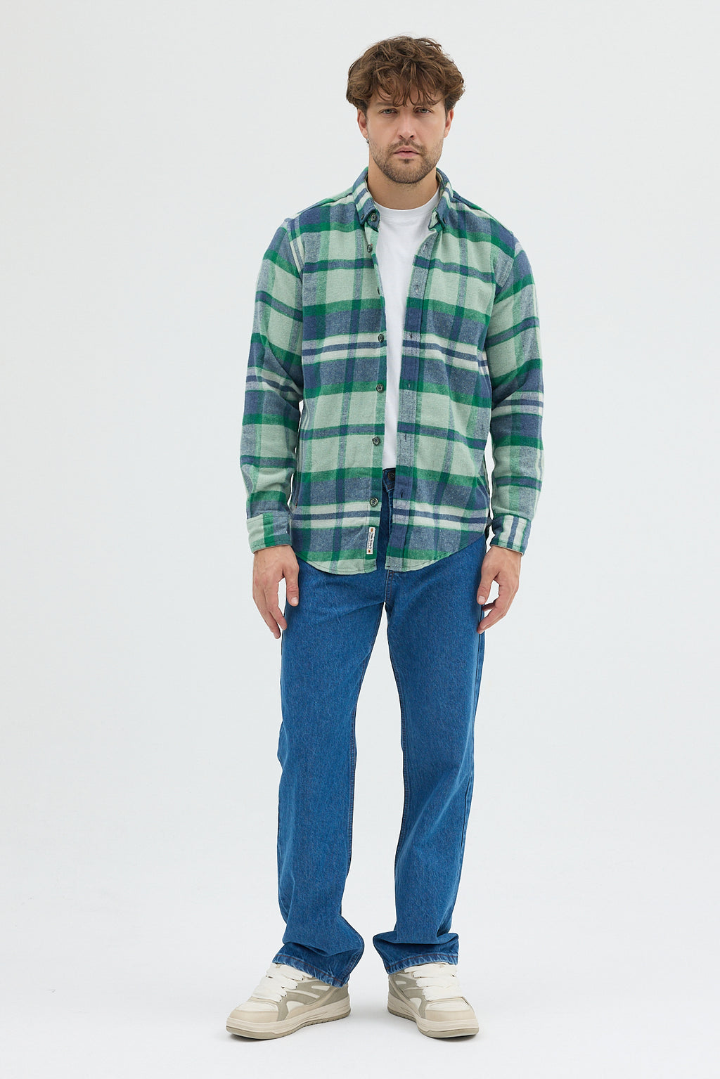 Cosplay Erkek Kalın Flanel Oduncu Gömlek - Geniş Kareli, Cepsiz, Kışlık Uzun Kollu Overshirt