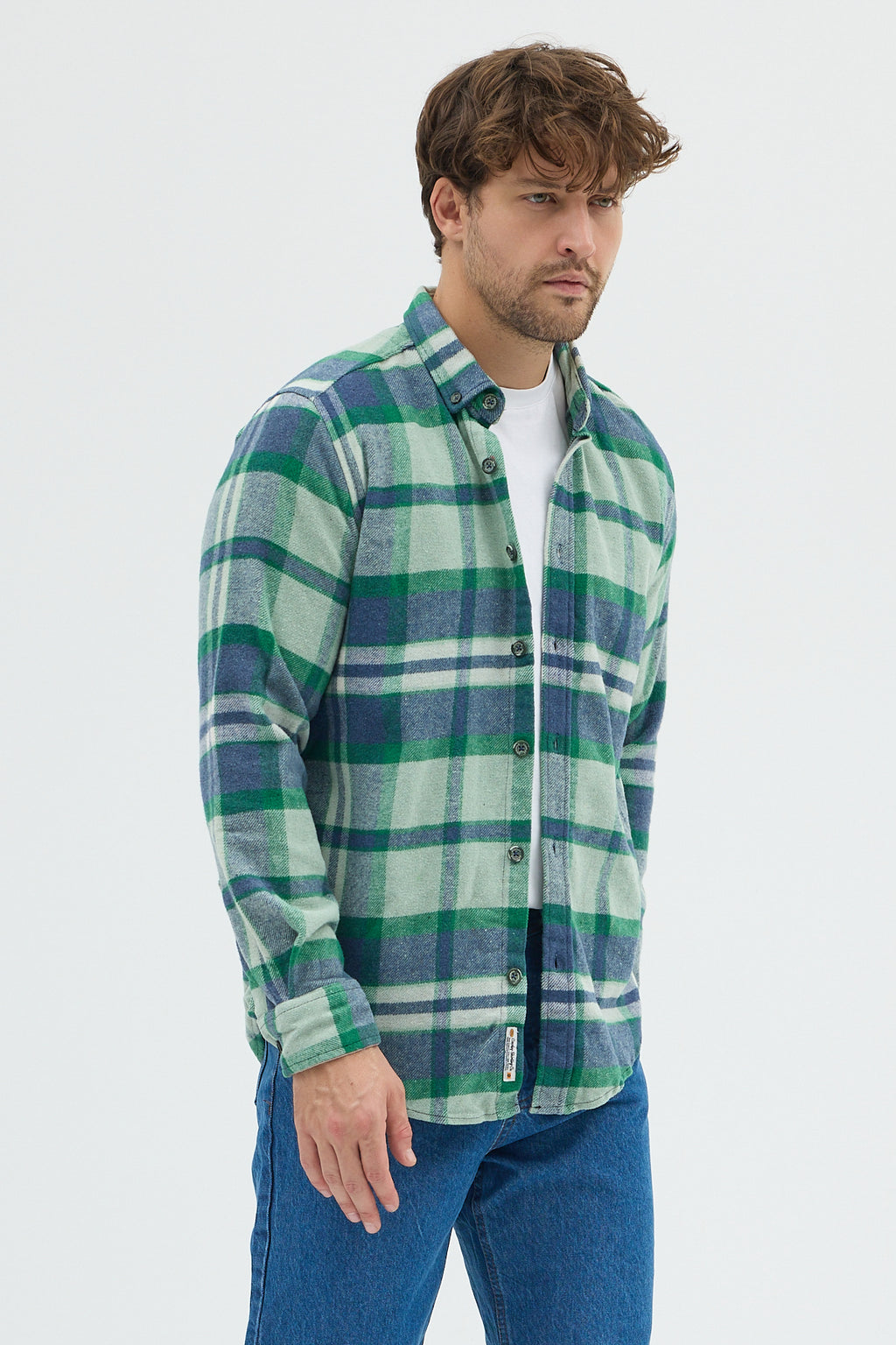 Cosplay Erkek Kalın Flanel Oduncu Gömlek - Geniş Kareli, Cepsiz, Kışlık Uzun Kollu Overshirt