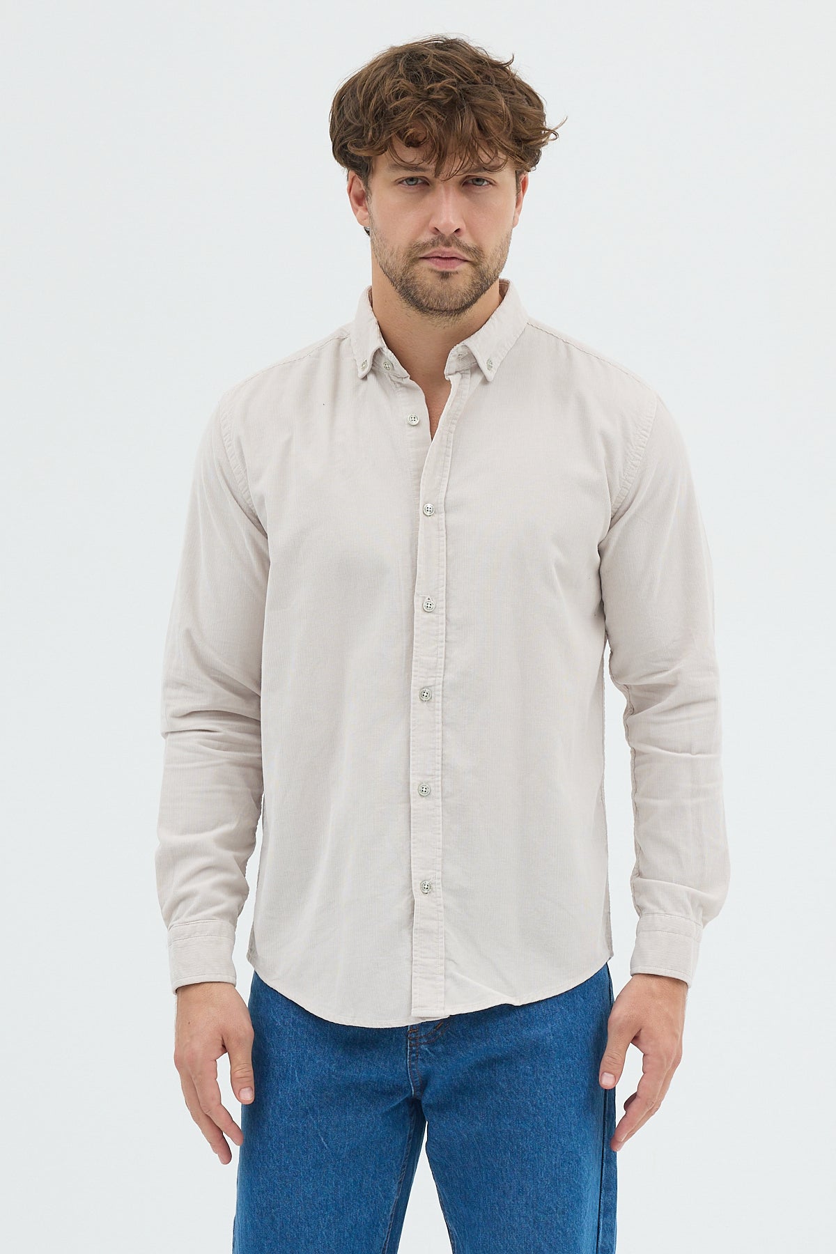 Cosplay Erkek Relax Fit Kadife Uzun Kollu Gömlek