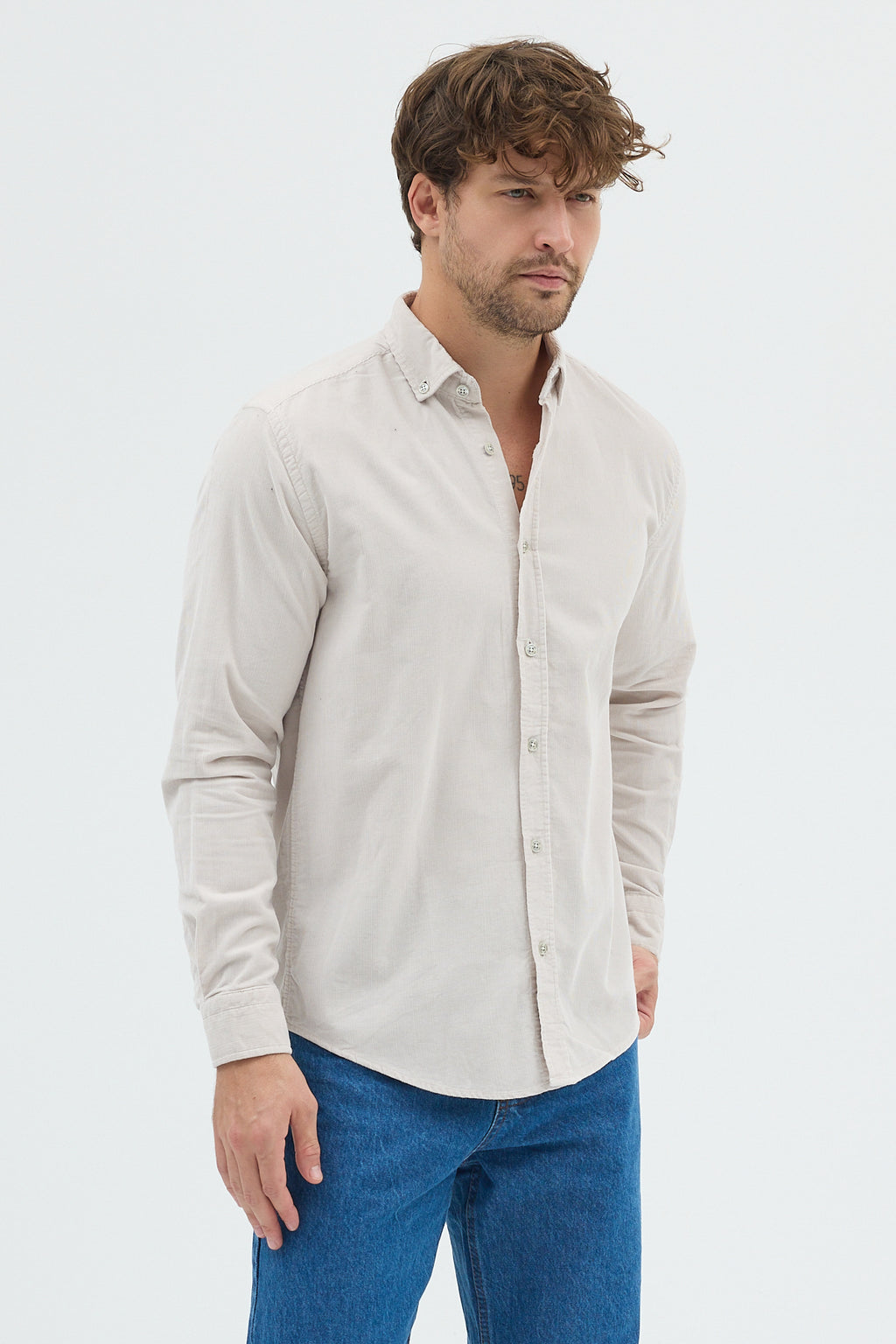 Cosplay Erkek Relax Fit Kadife Uzun Kollu Gömlek