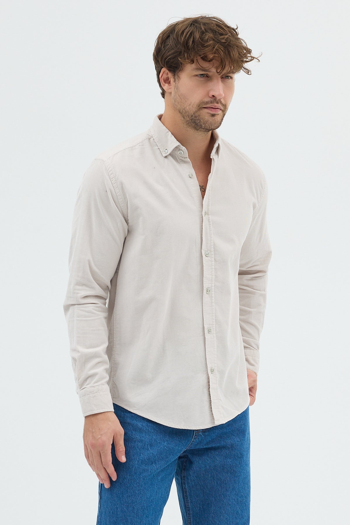 Cosplay Erkek Relax Fit Kadife Uzun Kollu Gömlek