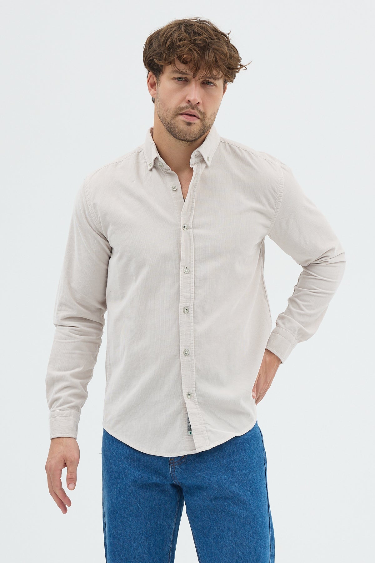 Cosplay Büyük Beden Erkek Relax Fit Kadife Uzun Kollu Gömlek Cosplay