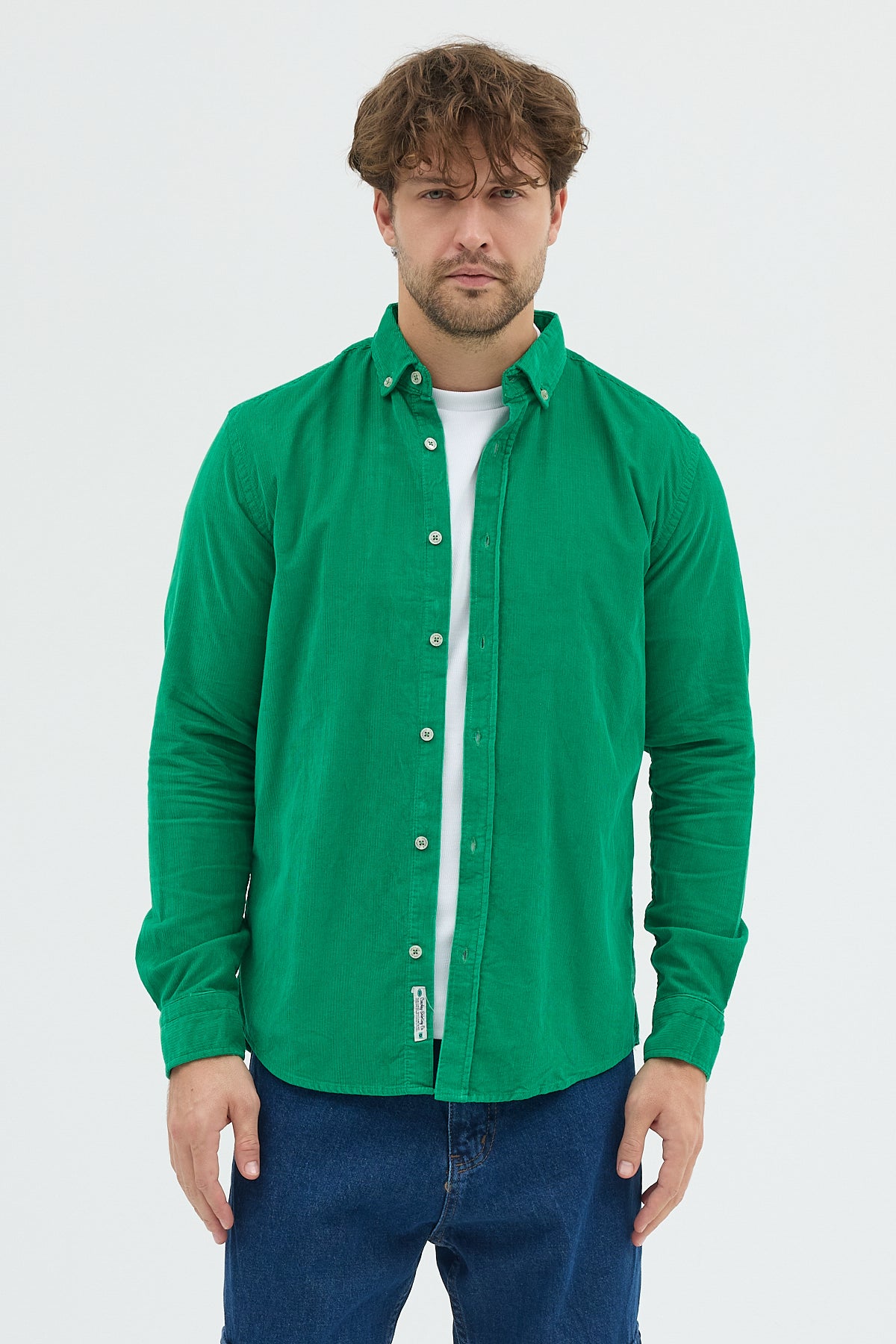 Cosplay Erkek Relax Fit Kadife Uzun Kollu Gömlek