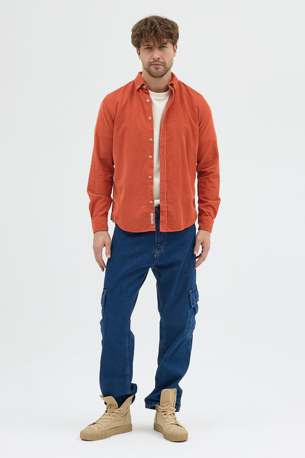 Cosplay Erkek Relax Fit Kadife Uzun Kollu Gömlek