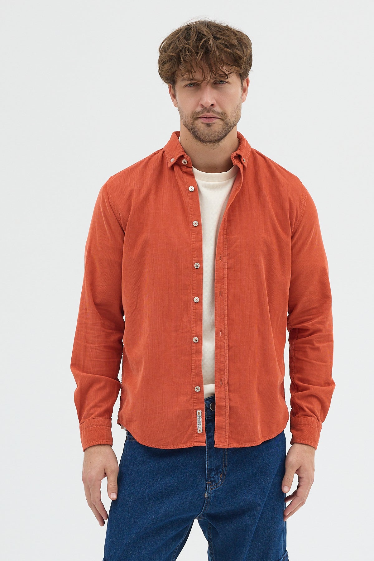 Cosplay Erkek Relax Fit Kadife Uzun Kollu Gömlek