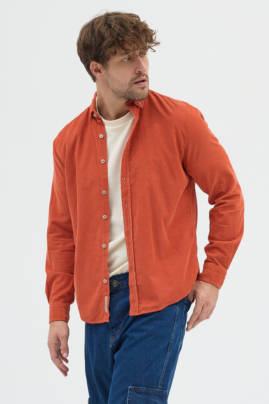 Cosplay Erkek Relax Fit Kadife Uzun Kollu Gömlek