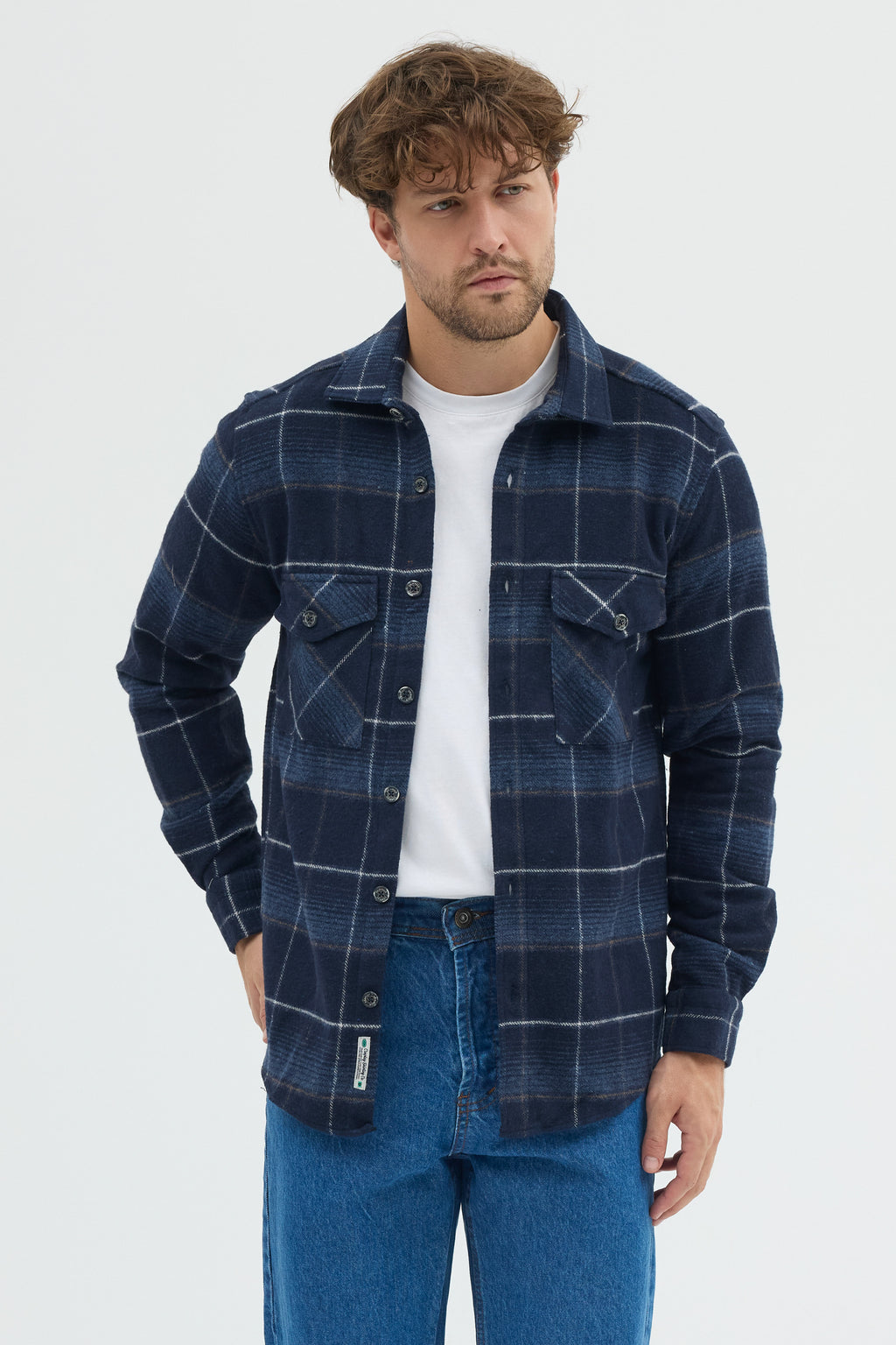 Cosplay Erkek Oduncu Ekose Desenli Kalın Kışlık Ceket Gömlek Overshirt Shacket