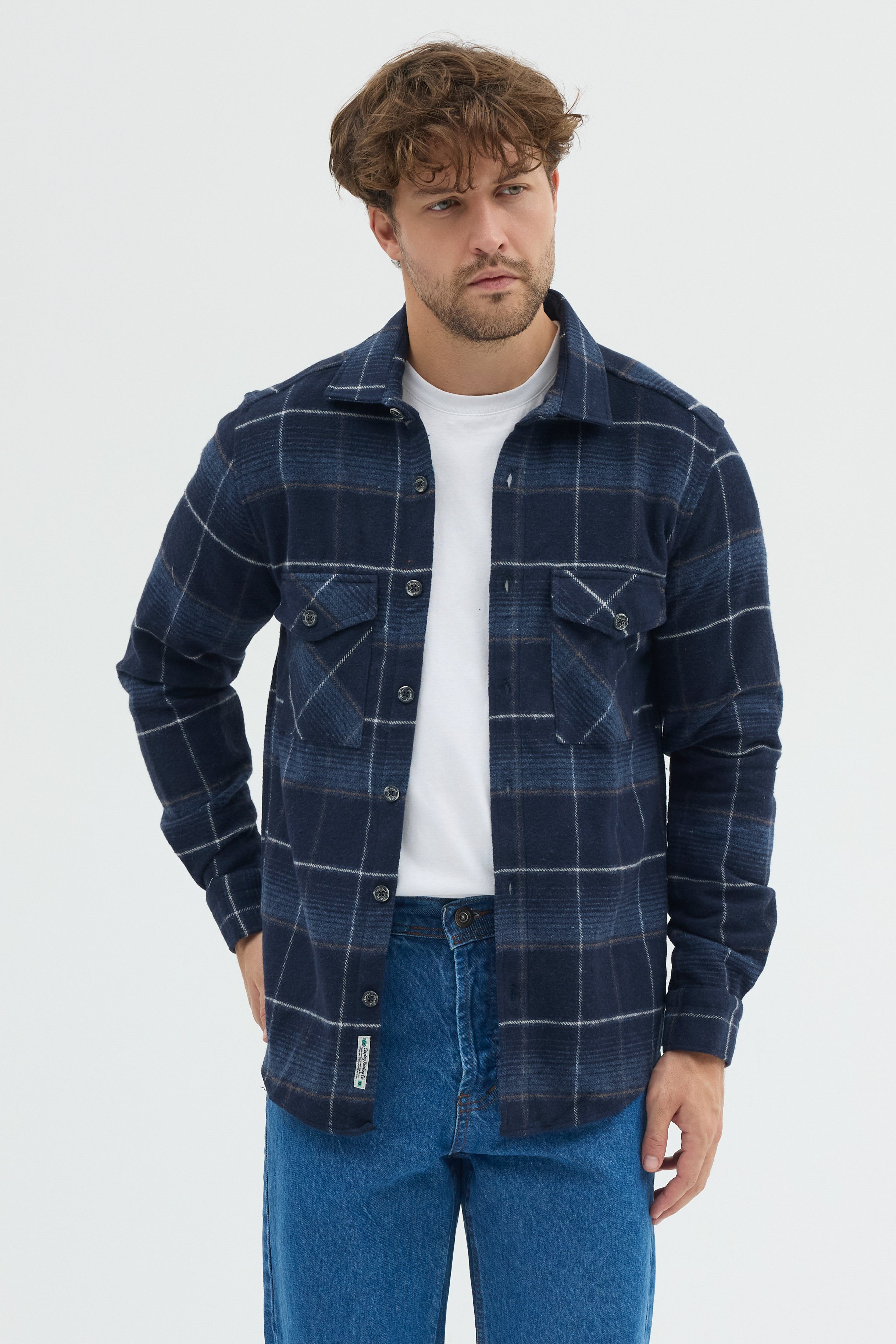 Cosplay Erkek Oduncu Ekose Desenli Kalın Kışlık Ceket Gömlek Overshirt Shacket