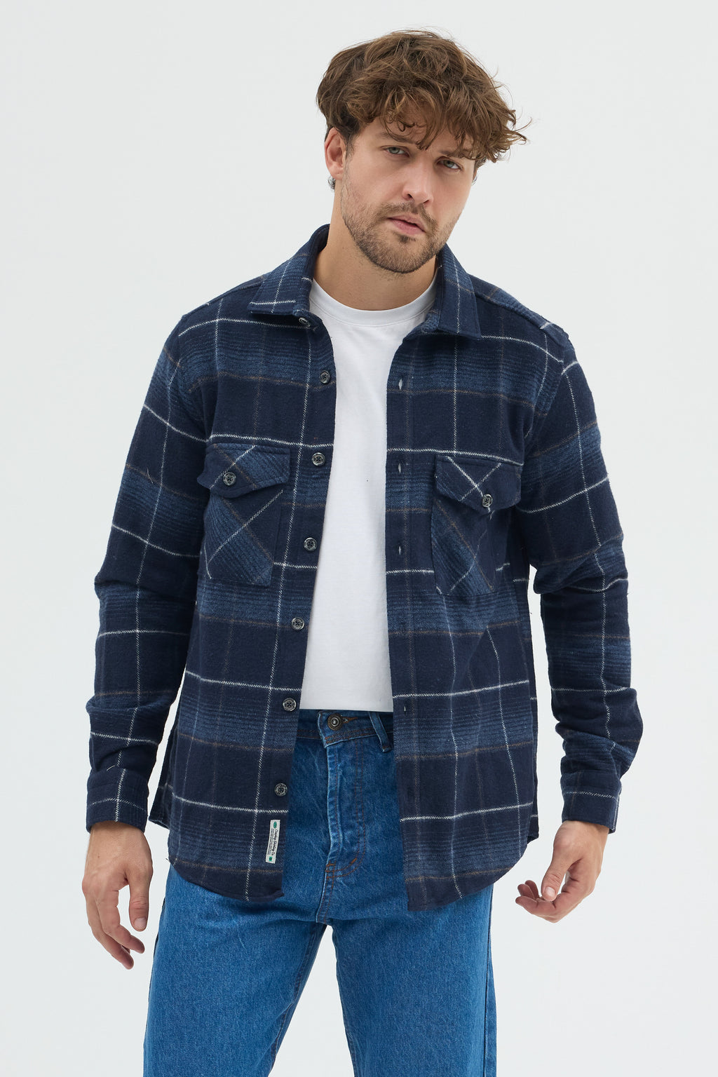 Cosplay Erkek Oduncu Ekose Desenli Kalın Kışlık Ceket Gömlek Overshirt Shacket