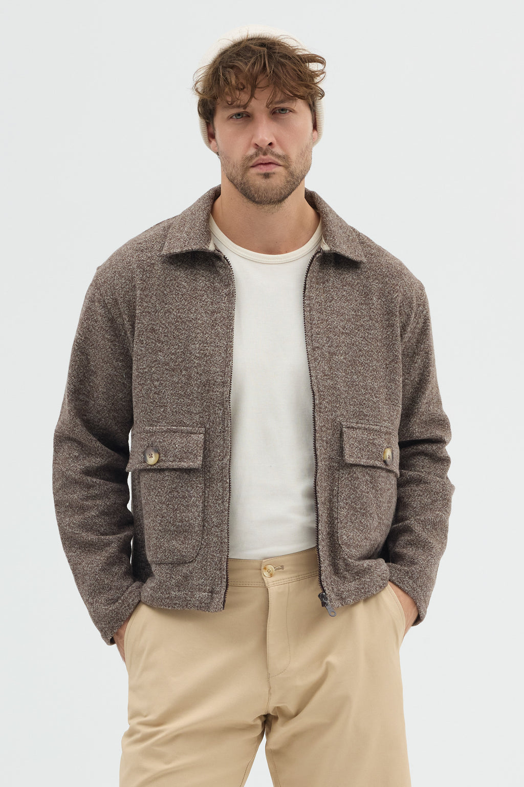 STEPPE RIDER MOLINE ZIPPER DOUBLE POCKET BOXY FIT OVERSHIRT