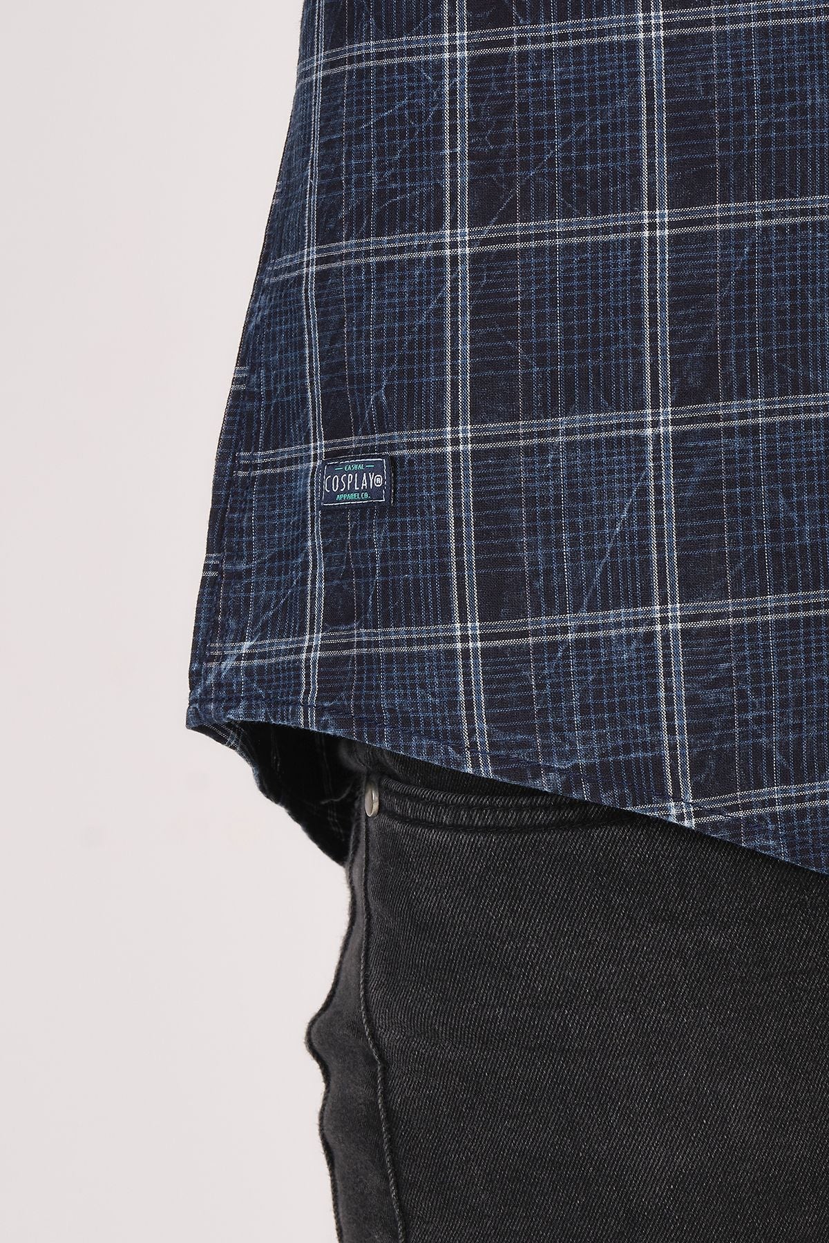 Kısa Kol Slim Fit Ekoseli Gömlek