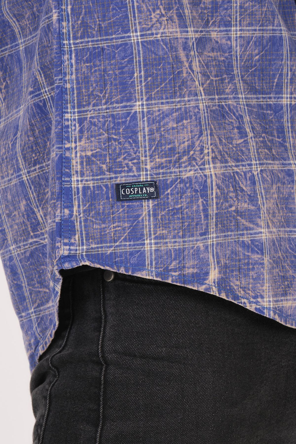 Kısa Kol Slim Fit Ekoseli Gömlek
